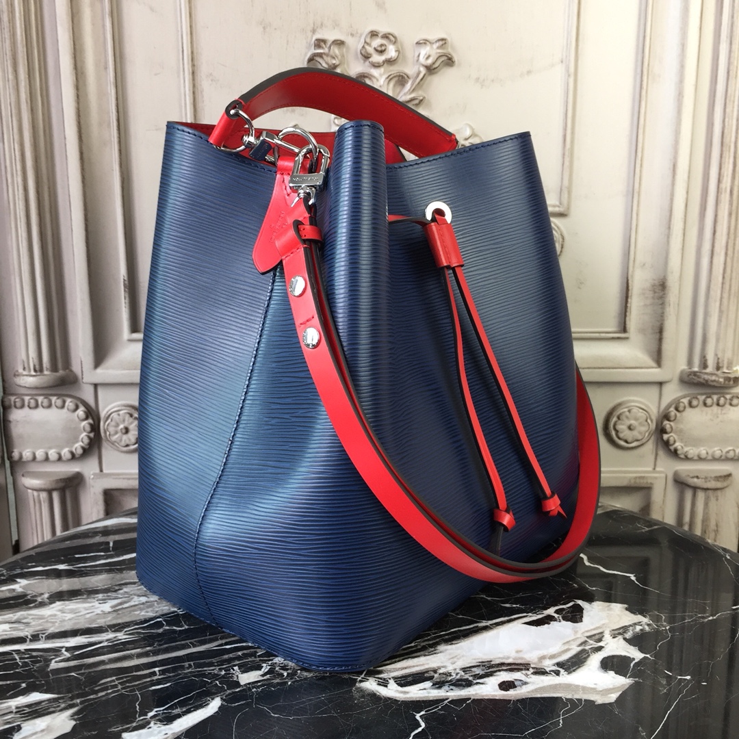 Louis Vuitton NEONOE MM Bucket Bag Epi Leather M54367 Indigo Blue